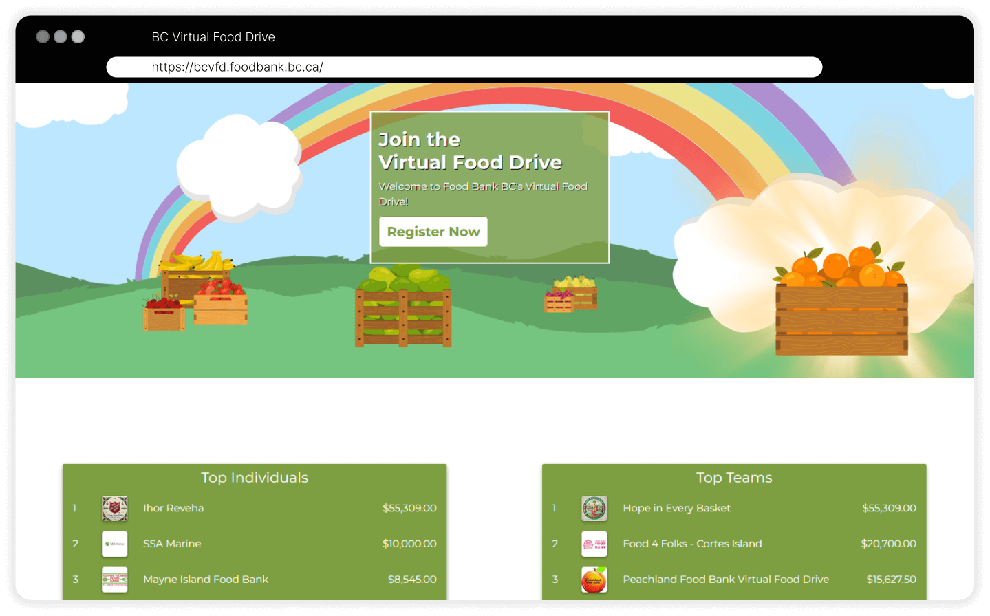 Food Drive Example Campaign